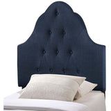 Brighton Twin Size Blue Fabric Upholstered Button Tufted Headboard