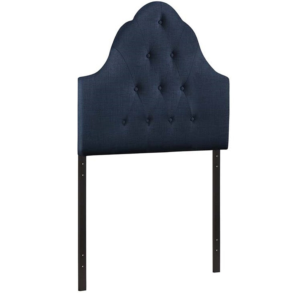 Brighton Twin Size Blue Fabric Upholstered Button Tufted Headboard
