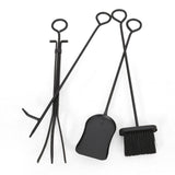 Brightwell Modern Iron Folding Fireplace Screen with Door and Tools by Christopher Knight Home