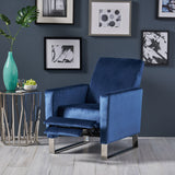 Brightwood Modern Velvet Recliner w/ Steel Legs by Christopher Knight Home