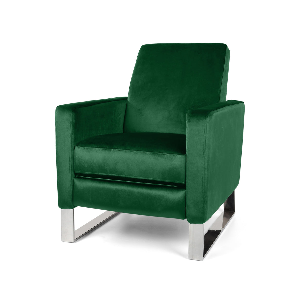 Brightwood Modern Velvet Recliner w/ Steel Legs by Christopher Knight Home