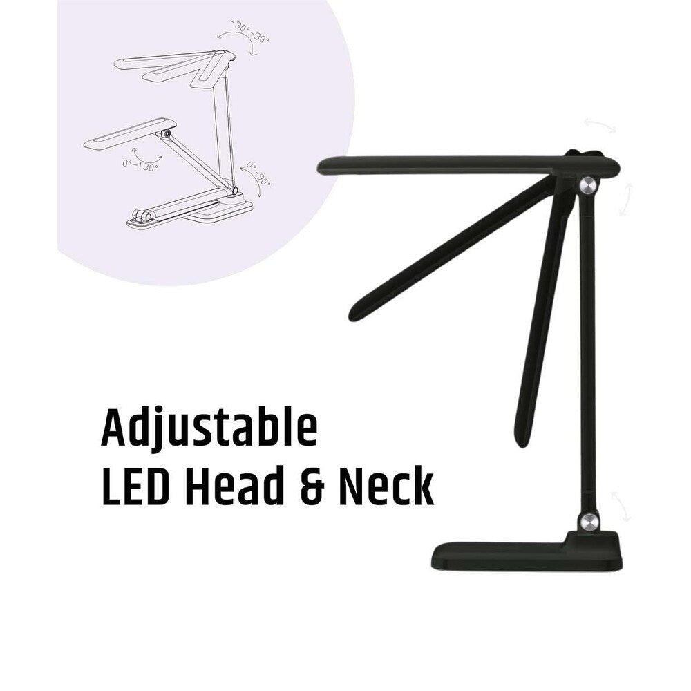 Brilli 15"H Bright-Clean Antimicrobial LED Desk Lamp Matte Black Finish with Wireless Charging