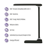 Brilli 15"H Bright-Clean Antimicrobial LED Desk Lamp Matte Black Finish with Wireless Charging