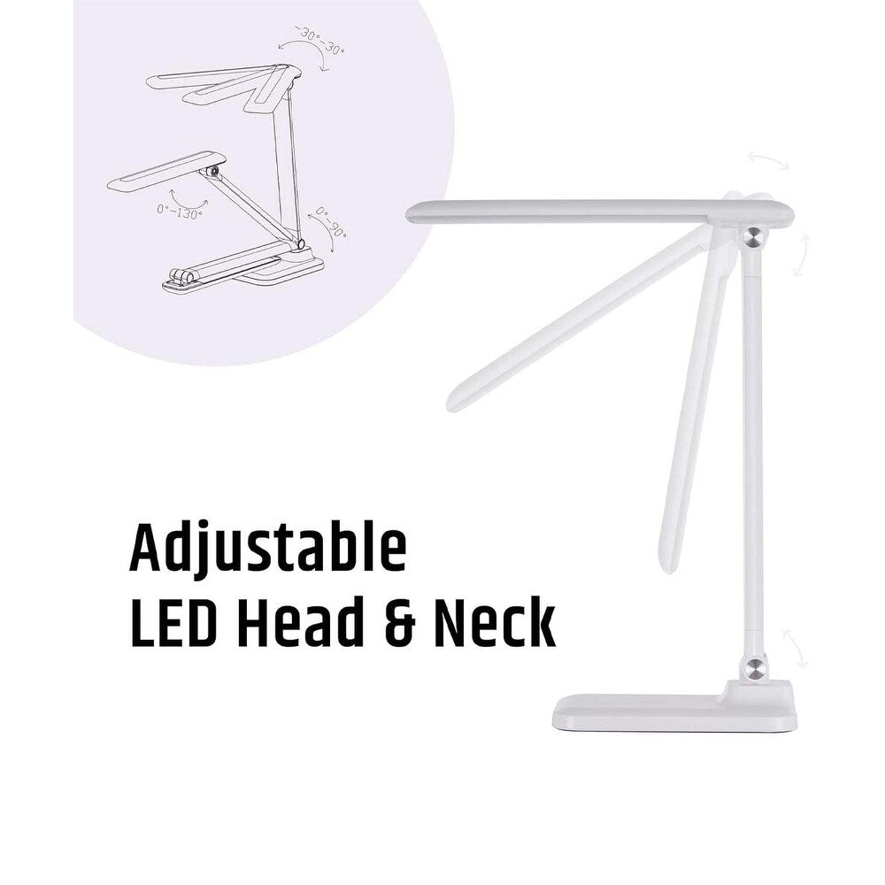 Brilli 15"H LED Desk Lamp (Set of 2) Matte White Finish with Qi Wireless Charging