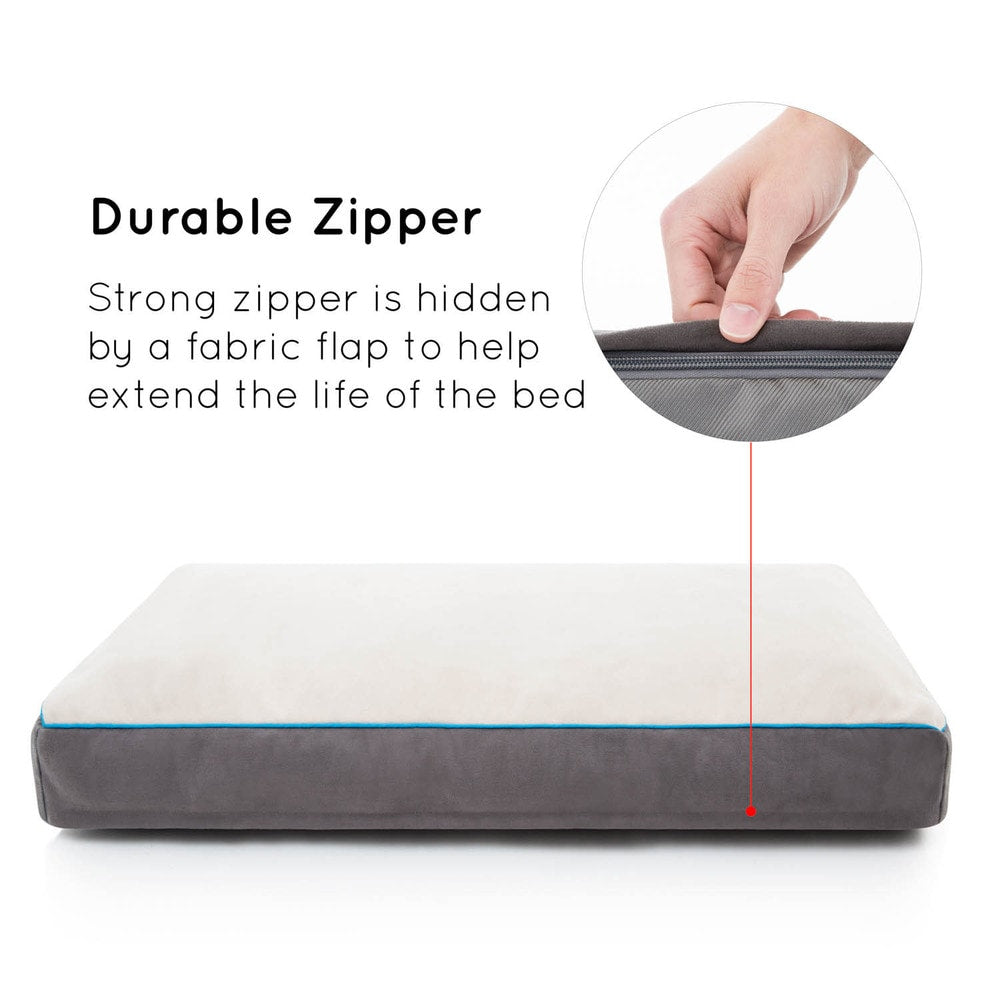 Brindle Memory Foam Dog Bed with Removable Washable Cover