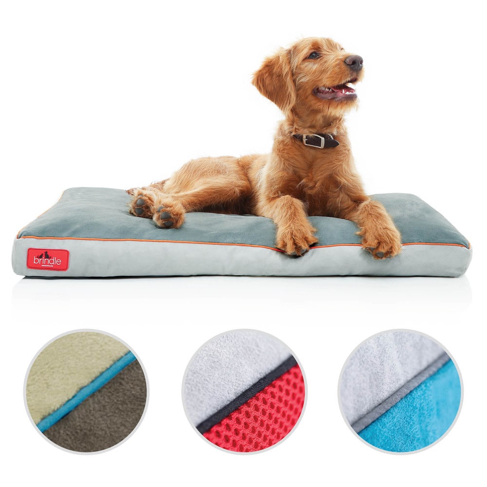 Brindle Memory Foam Dog Bed with Removable Washable Cover