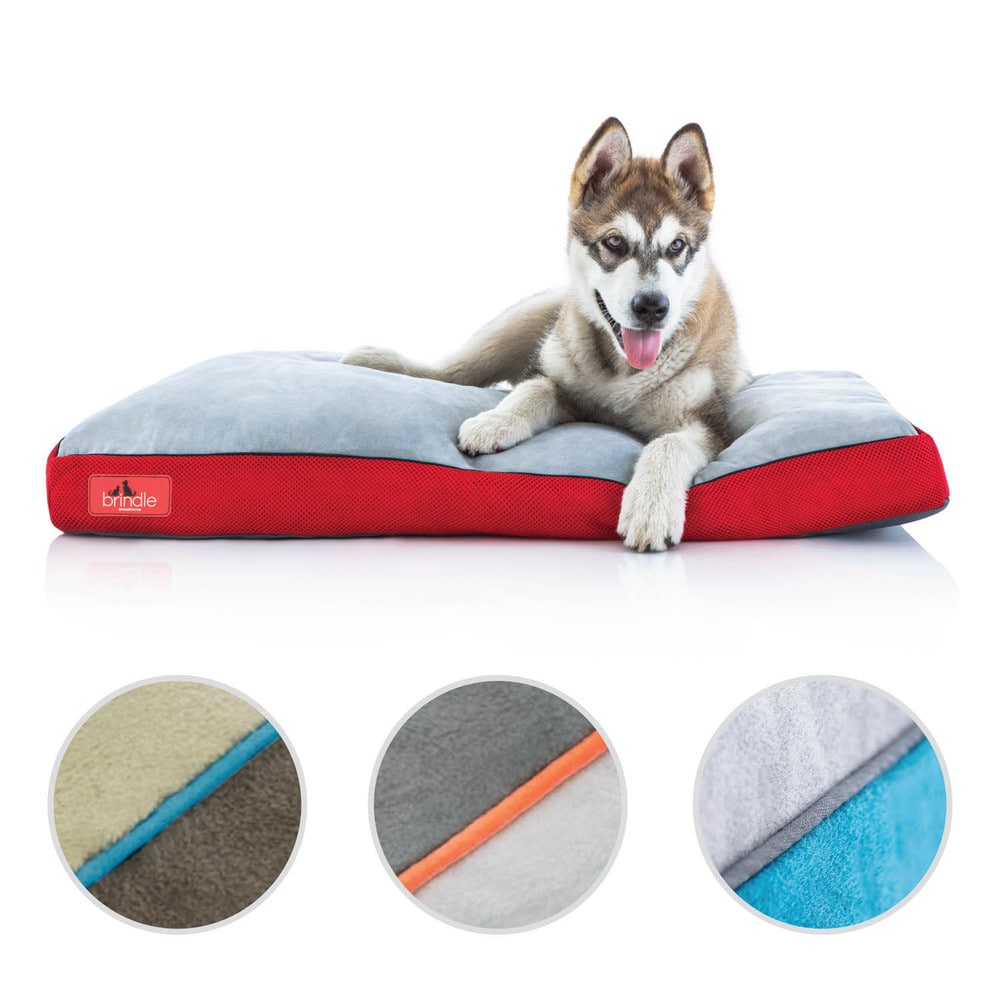 Brindle Memory Foam Dog Bed with Removable Washable Cover