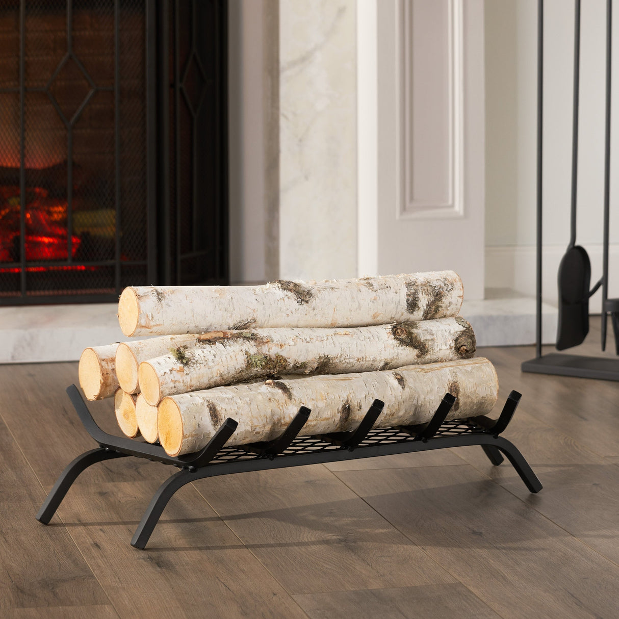 Brinkdale Iron Fireplace Log Holder by Christopher Knight Home - 6.50" H x 27.00" W x 13" D