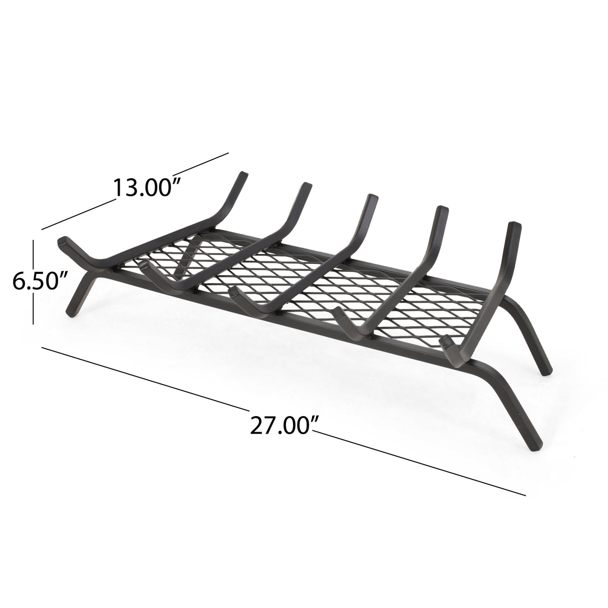 Brinkdale Iron Fireplace Log Holder by Christopher Knight Home - 6.50" H x 27.00" W x 13" D