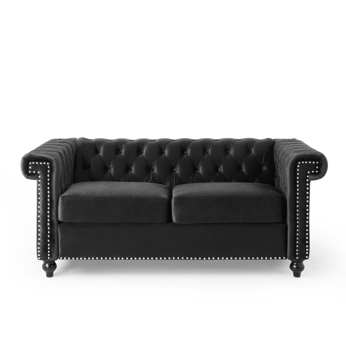 Brinkhaven Contemporary Button Tufted Loveseat with Nailhead Trim by Christopher Knight Home