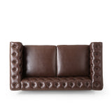 Brinkhaven Contemporary Button Tufted Loveseat with Nailhead Trim by Christopher Knight Home