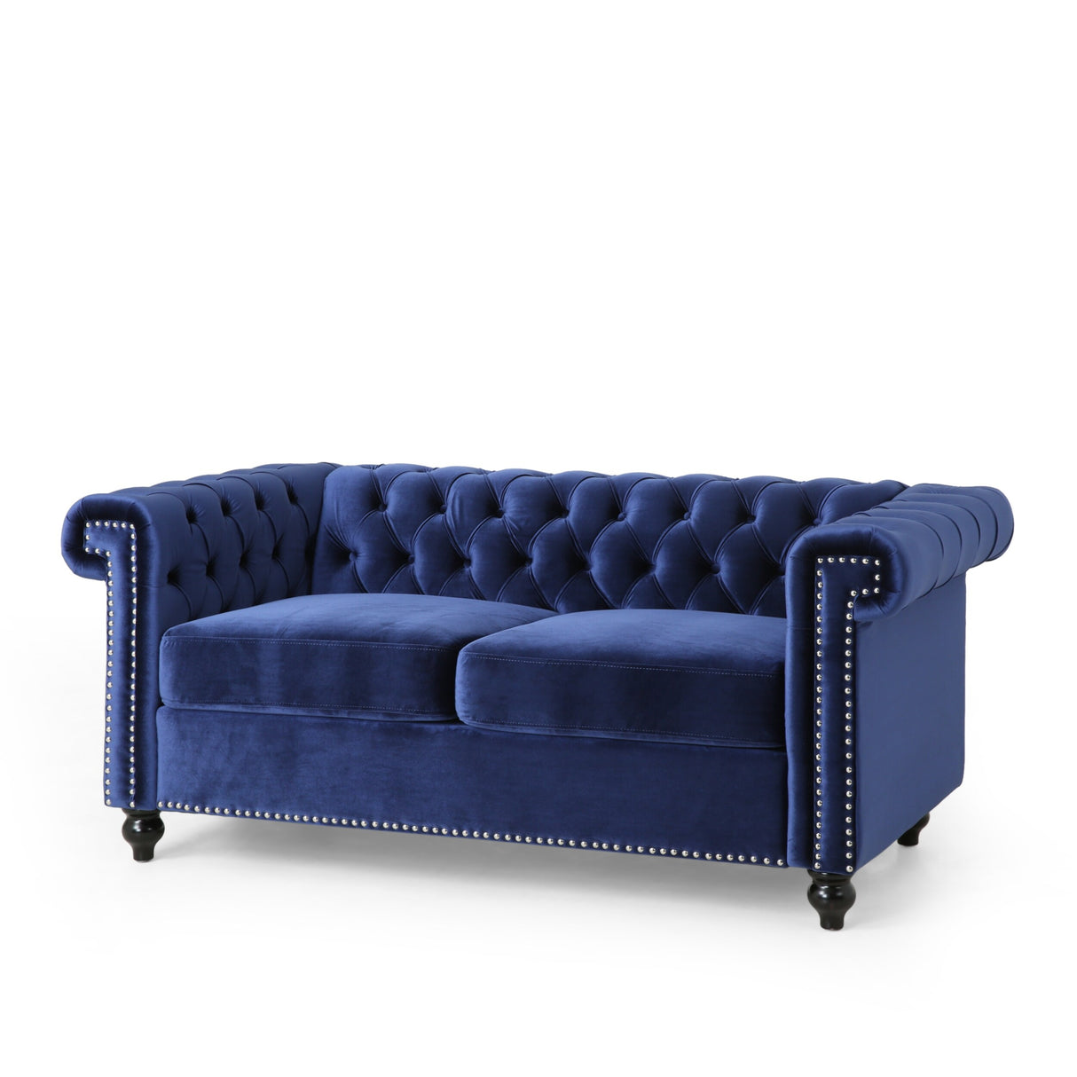 Brinkhaven Contemporary Button Tufted Loveseat with Nailhead Trim by Christopher Knight Home