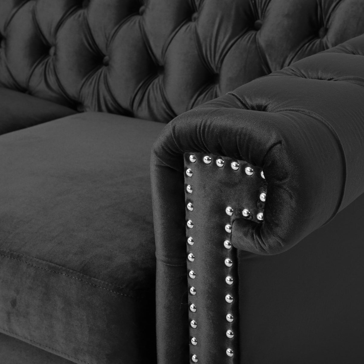 Brinkhaven Contemporary Button Tufted Loveseat with Nailhead Trim by Christopher Knight Home