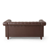 Brinkhaven Contemporary Button Tufted Loveseat with Nailhead Trim by Christopher Knight Home