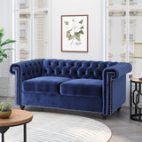 Brinkhaven Contemporary Button Tufted Loveseat with Nailhead Trim by Christopher Knight Home