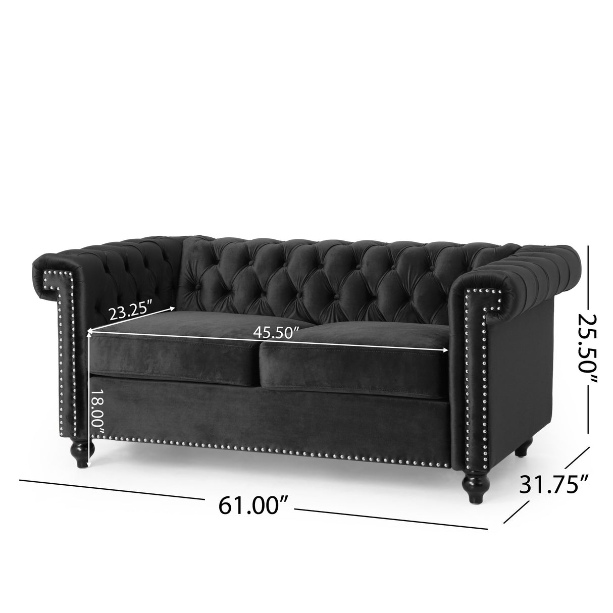 Brinkhaven Contemporary Button Tufted Loveseat with Nailhead Trim by Christopher Knight Home