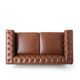 Brinkhaven Contemporary Button Tufted Loveseat with Nailhead Trim by Christopher Knight Home