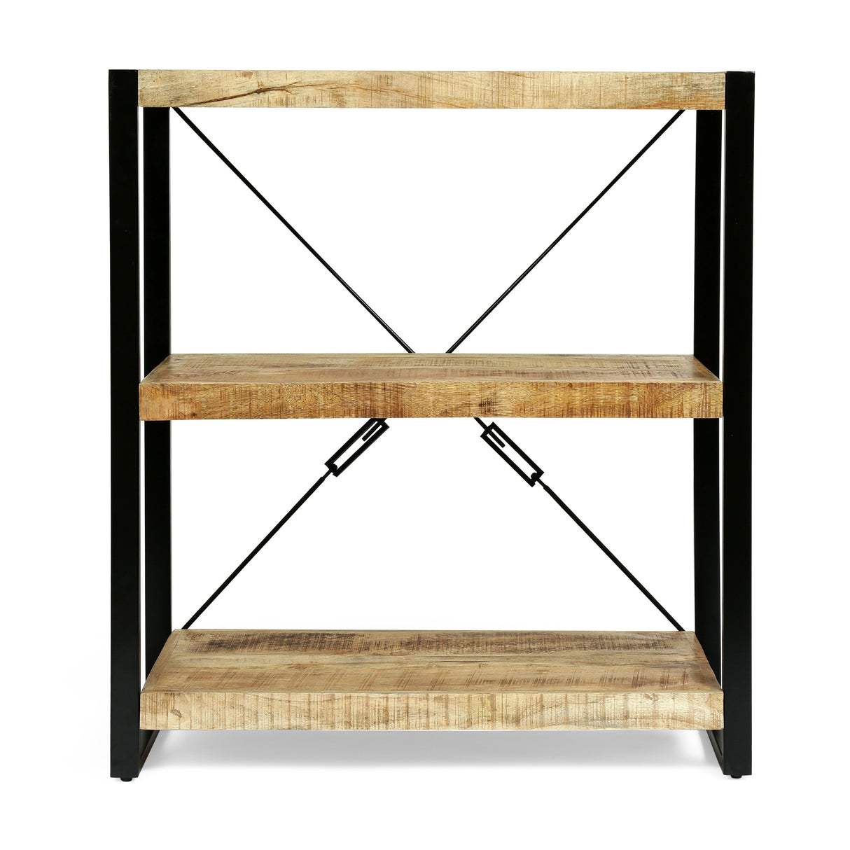 Brinkley Indoor Mango Wood Handcrafted 3 Shelf Shelving Unit by Christopher Knight Home