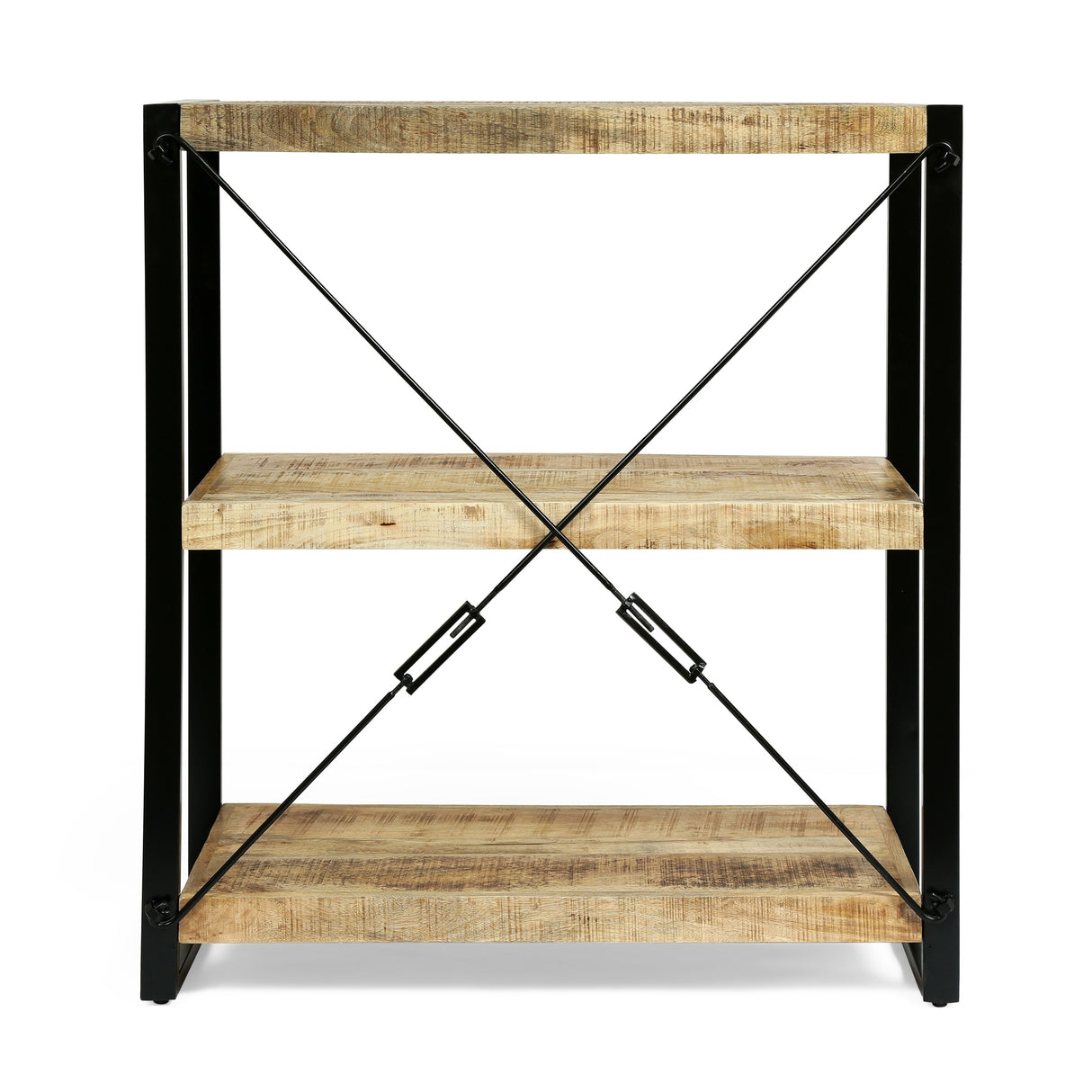 Brinkley Indoor Mango Wood Handcrafted 3 Shelf Shelving Unit by Christopher Knight Home