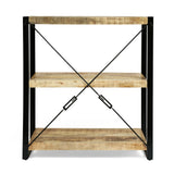 Brinkley Indoor Mango Wood Handcrafted 3 Shelf Shelving Unit by Christopher Knight Home