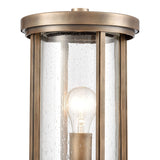 Elk Home Brison Vintage Brass With Seedy Glass 1 Light Post Light
