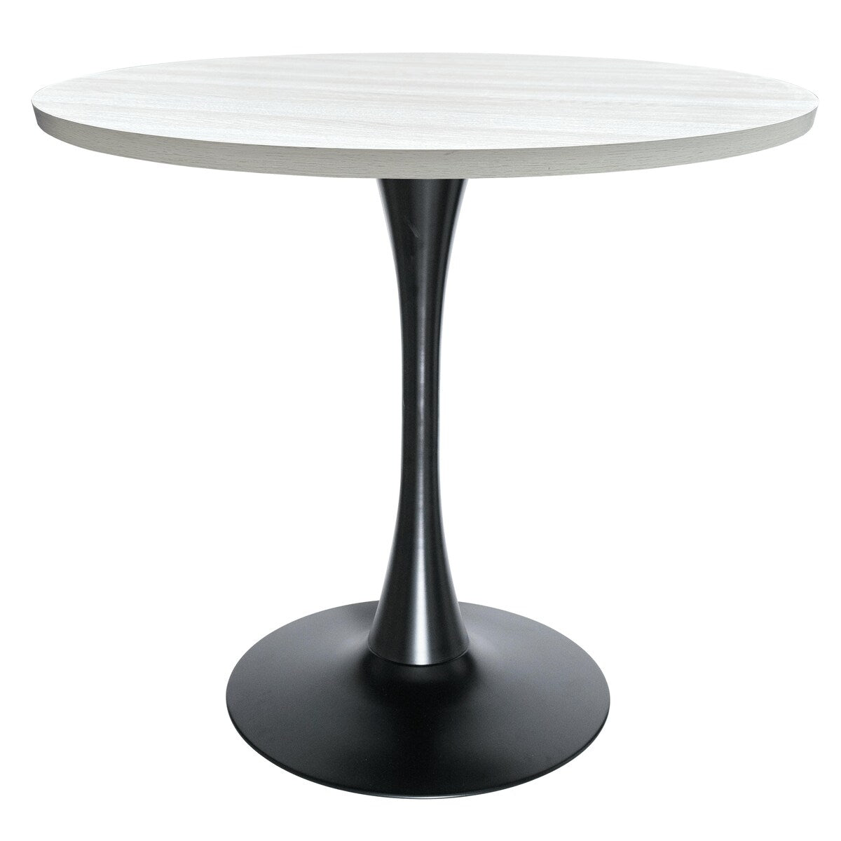 Bristol 36" Round Dining Table for 4 with MDF Top and Sleek Black Iron Base for Kitchen & Dining Room