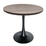 Bristol 36" Round Dining Table for 4 with MDF Top and Sleek Black Iron Base for Kitchen & Dining Room