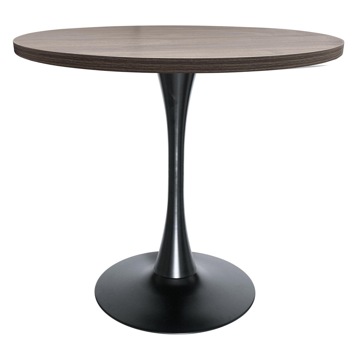 Bristol 36" Round Dining Table for 4 with MDF Top and Sleek Black Iron Base for Kitchen & Dining Room