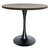 Bristol 36" Round Dining Table for 4 with MDF Top and Sleek Black Iron Base for Kitchen & Dining Room