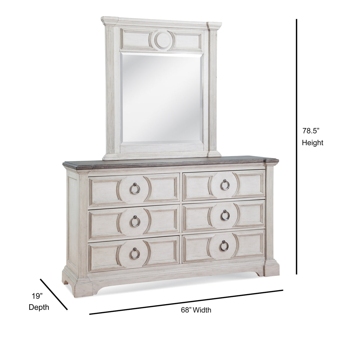 Bristow Antique White 6-piece King Bedroom Set