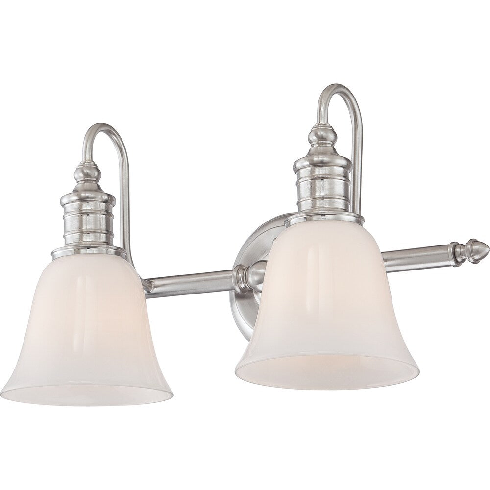 Quoizel Broadgate Brushed Nickel 2-light Bath Fixture - Silver