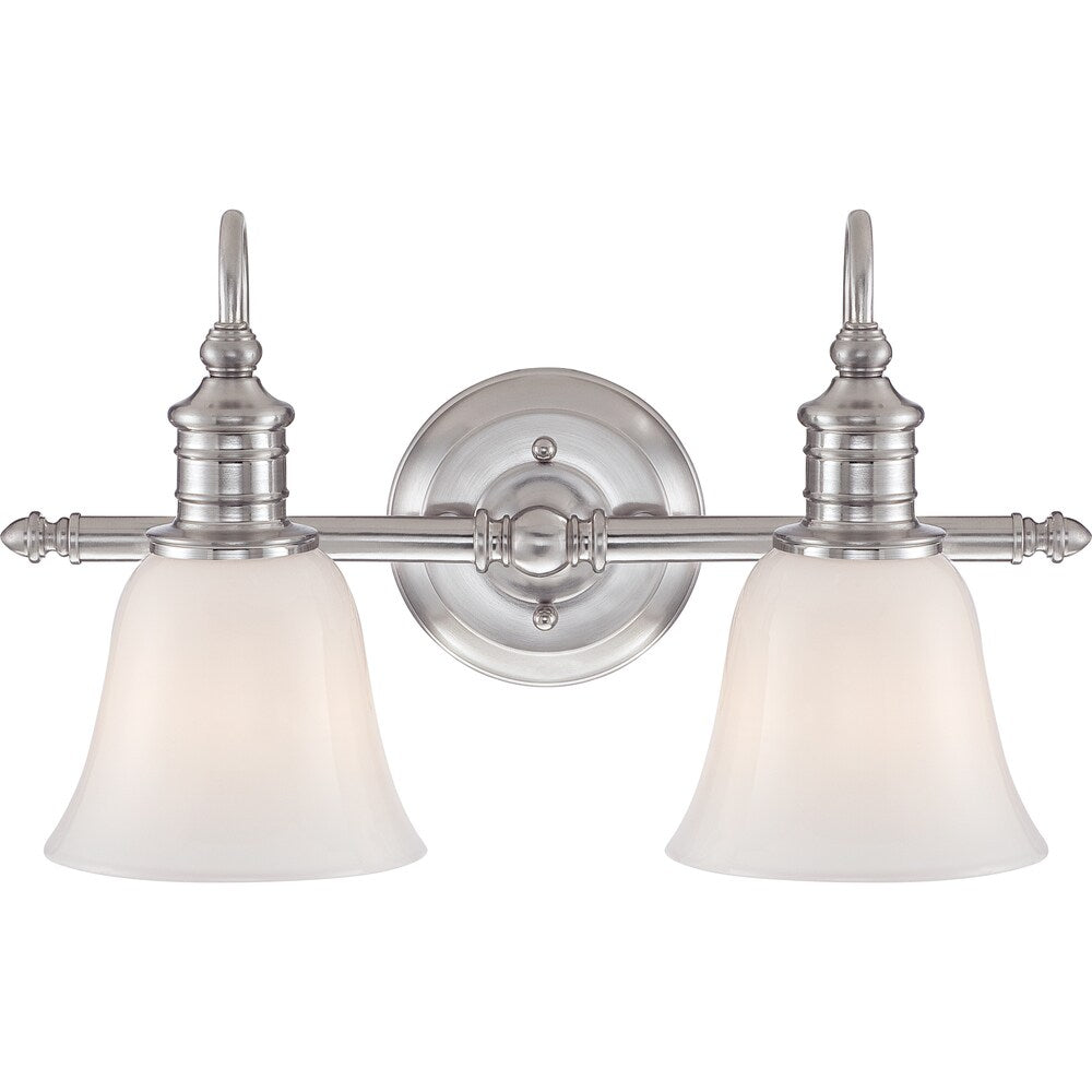 Quoizel Broadgate Brushed Nickel 2-light Bath Fixture - Silver