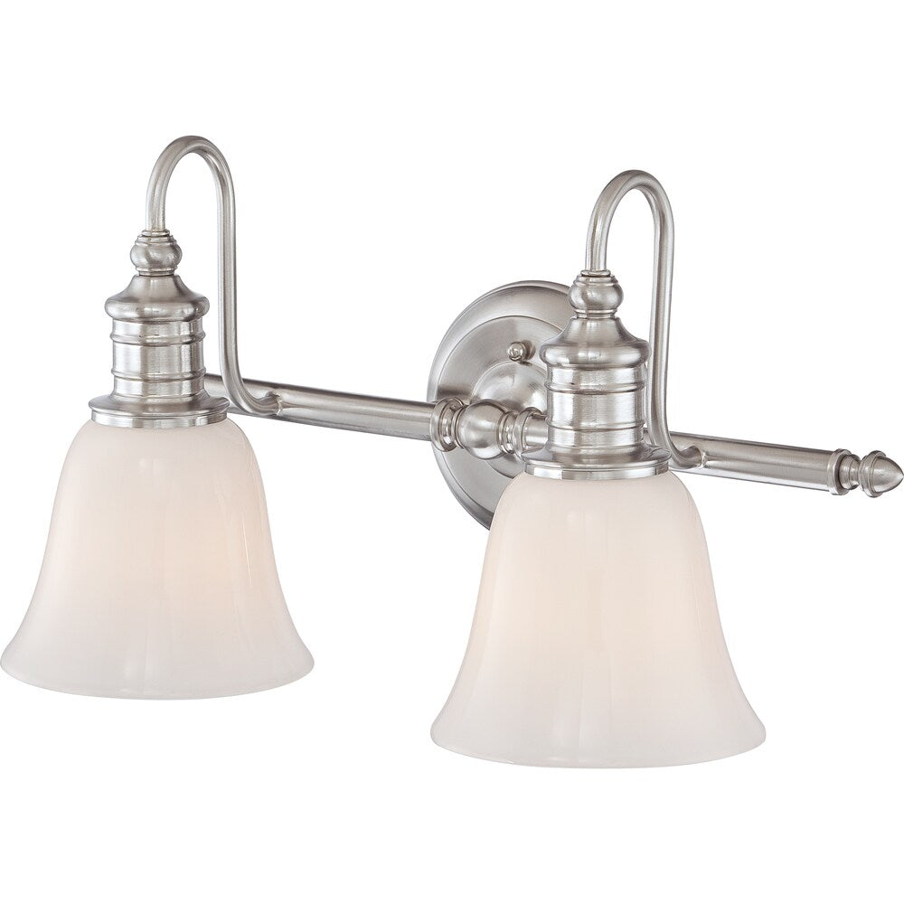 Quoizel Broadgate Brushed Nickel 2-light Bath Fixture - Silver