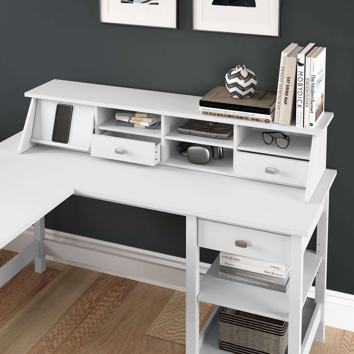 Broadview Desktop Organizer by Bush Furniture - 53.90"L x 14.09"W x 9.92"H
