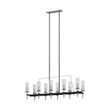 Broderick Textured Black Steel 10-light Linear Chandelier