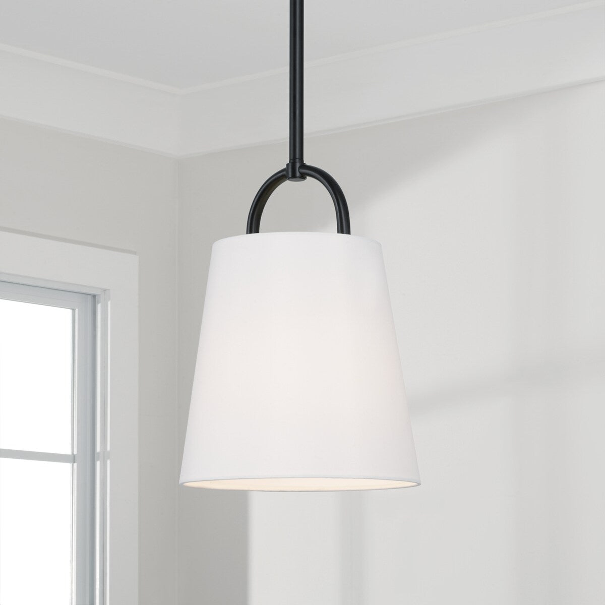 Brody 1-light Pendant w/ White Fabric Shade