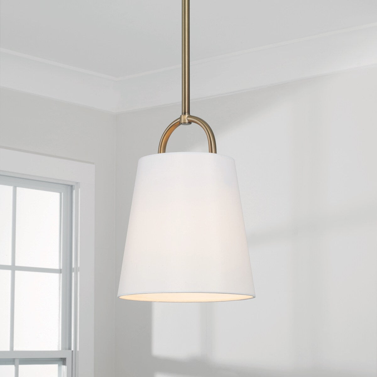 Brody 1-light Pendant w/ White Fabric Shade