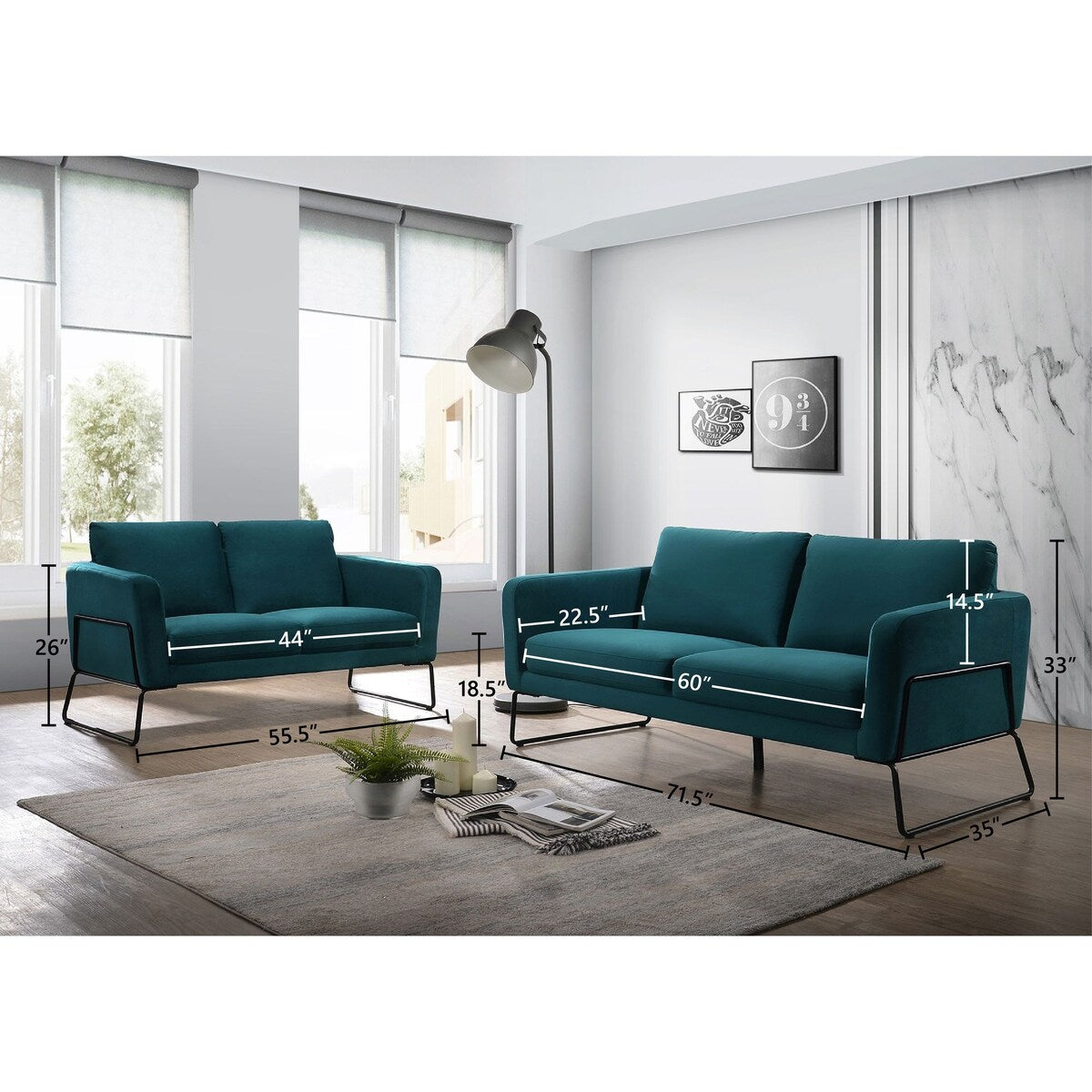 Brolin Heights Modern Seating Set with Sofa, Loveseat & Armchair