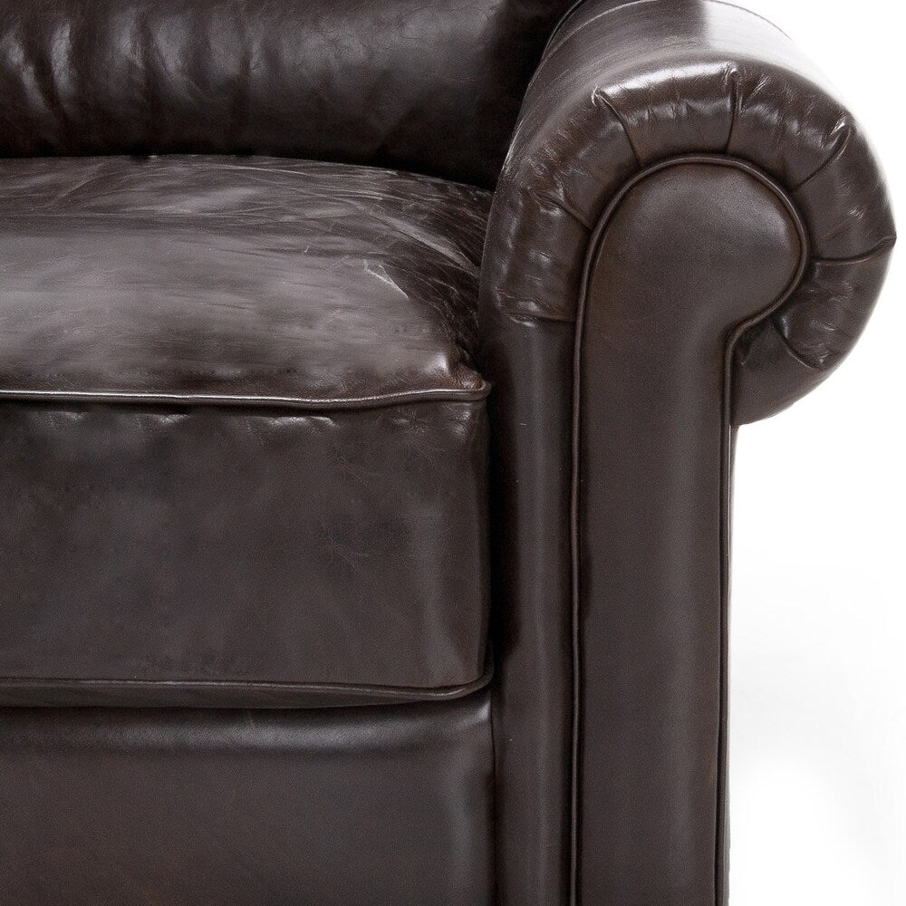 Brompton Cocoa Brown Italian Leather Oversize Sofa and Chair