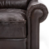 Brompton Cocoa Brown Italian Leather Oversize Sofa and Chair