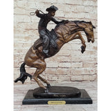 Bronco Buster By Frederic Remington Bronze Statue Sculpture Western Cowboy 17 Inches X 18 Inches