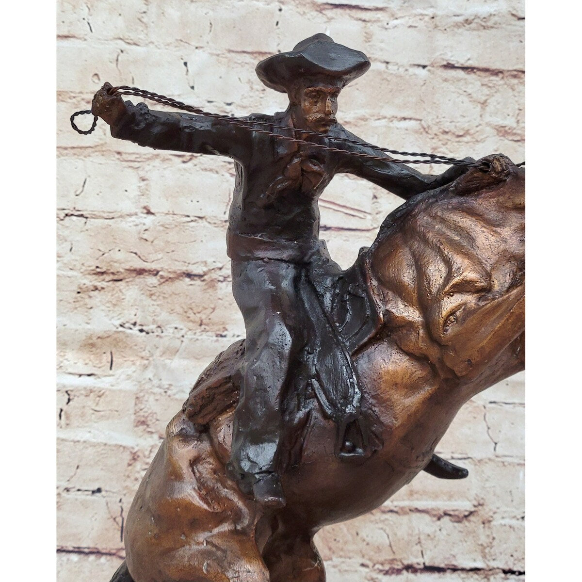 Bronco Buster By Frederic Remington Bronze Statue Sculpture Western Cowboy 17 Inches X 18 Inches