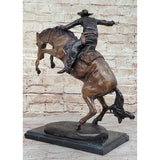 Bronco Buster By Frederic Remington Bronze Statue Sculpture Western Cowboy 17 Inches X 18 Inches