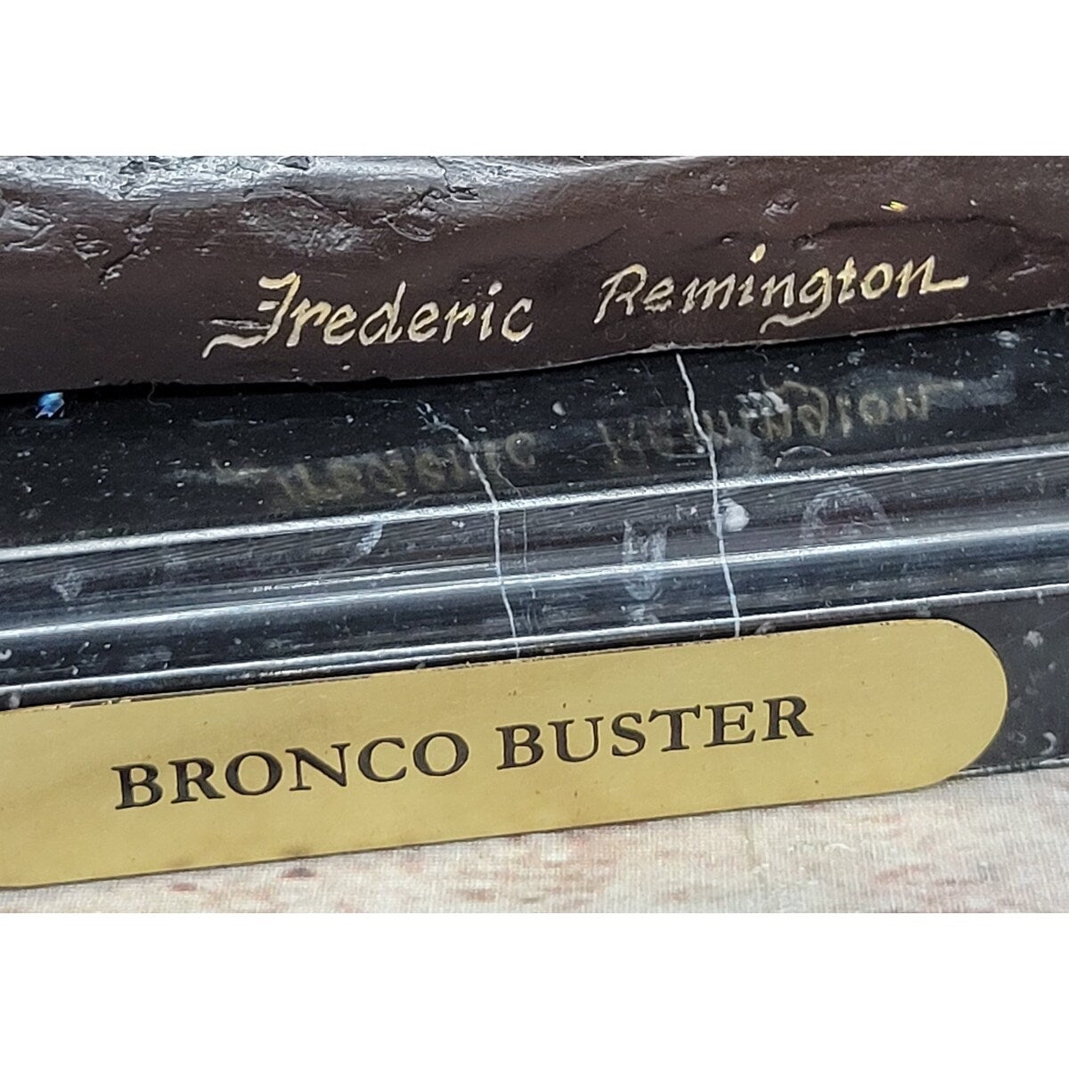 Bronco Buster By Frederic Remington Bronze Statue Sculpture Western Cowboy 17 Inches X 18 Inches