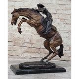 Bronco Buster By Frederic Remington Bronze Statue Sculpture Western Cowboy 17 Inches X 18 Inches