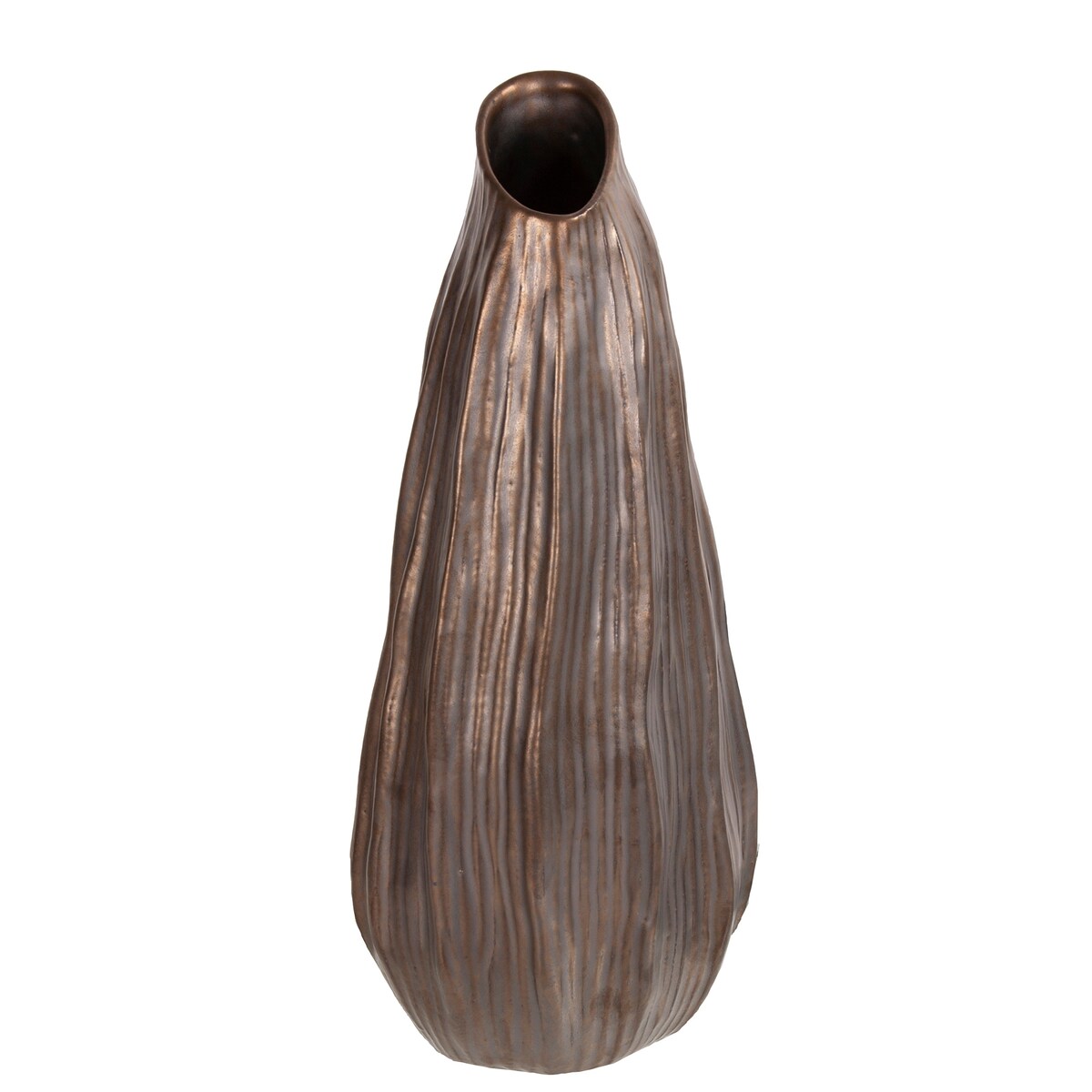 Bronze Gourd Vase, Medium - 15H x 7W x 6D