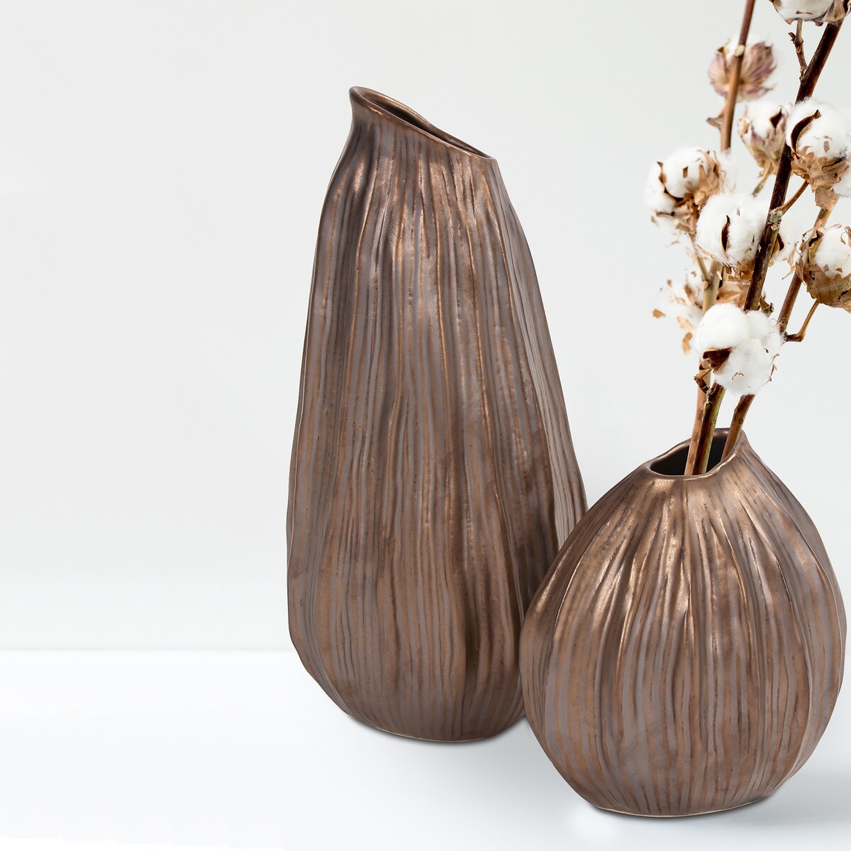 Bronze Gourd Vase, Medium - 15H x 7W x 6D