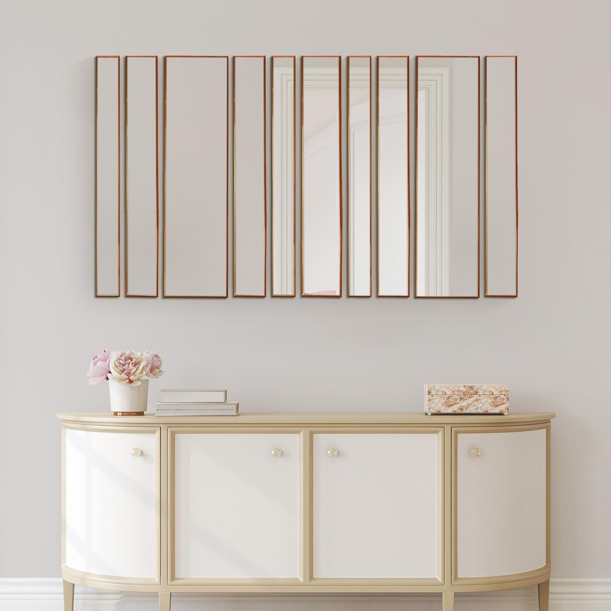 Bronze Metal Framed 10 Piece Accent Mirror Variety Set - N/A