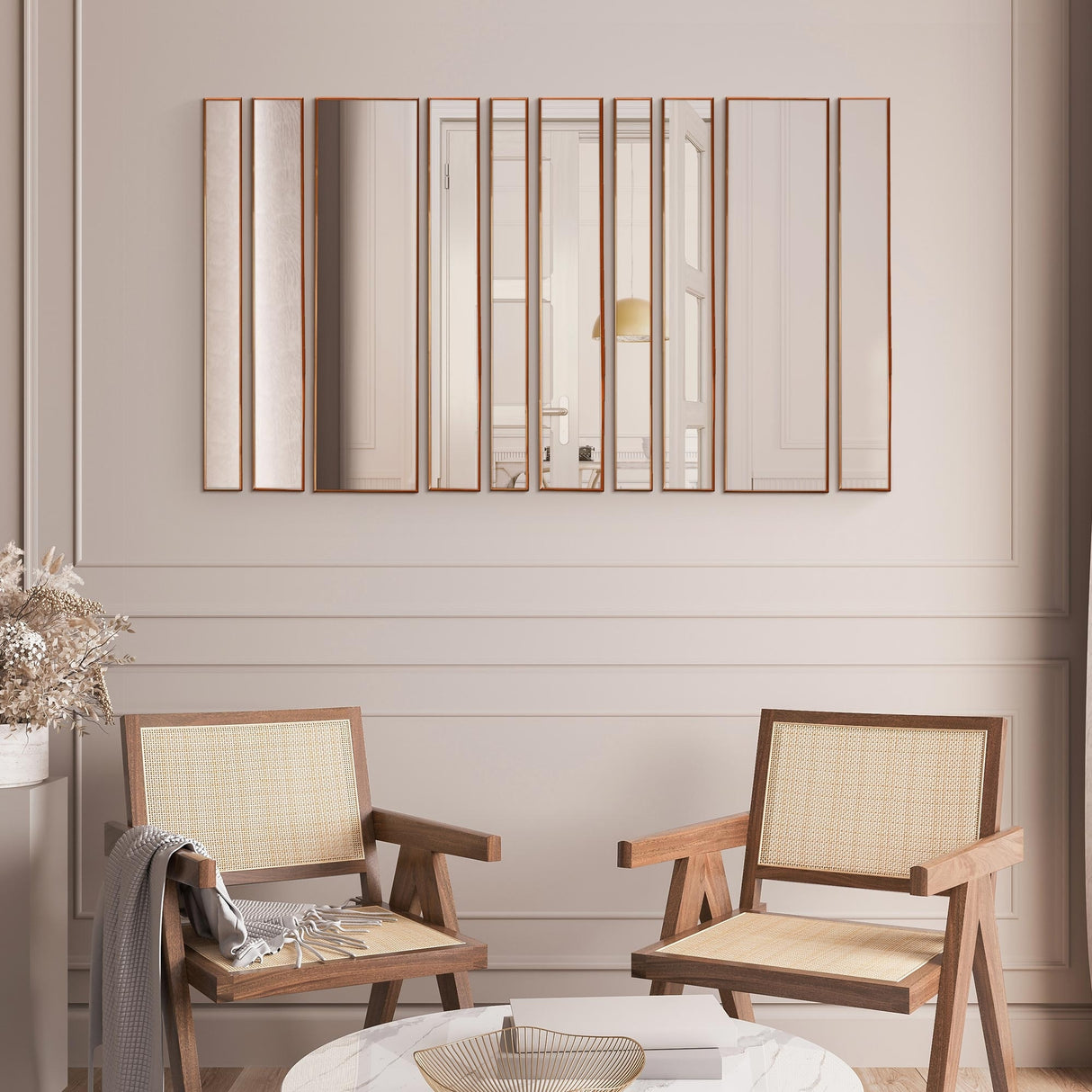 Bronze Metal Framed 10 Piece Accent Mirror Variety Set - N/A