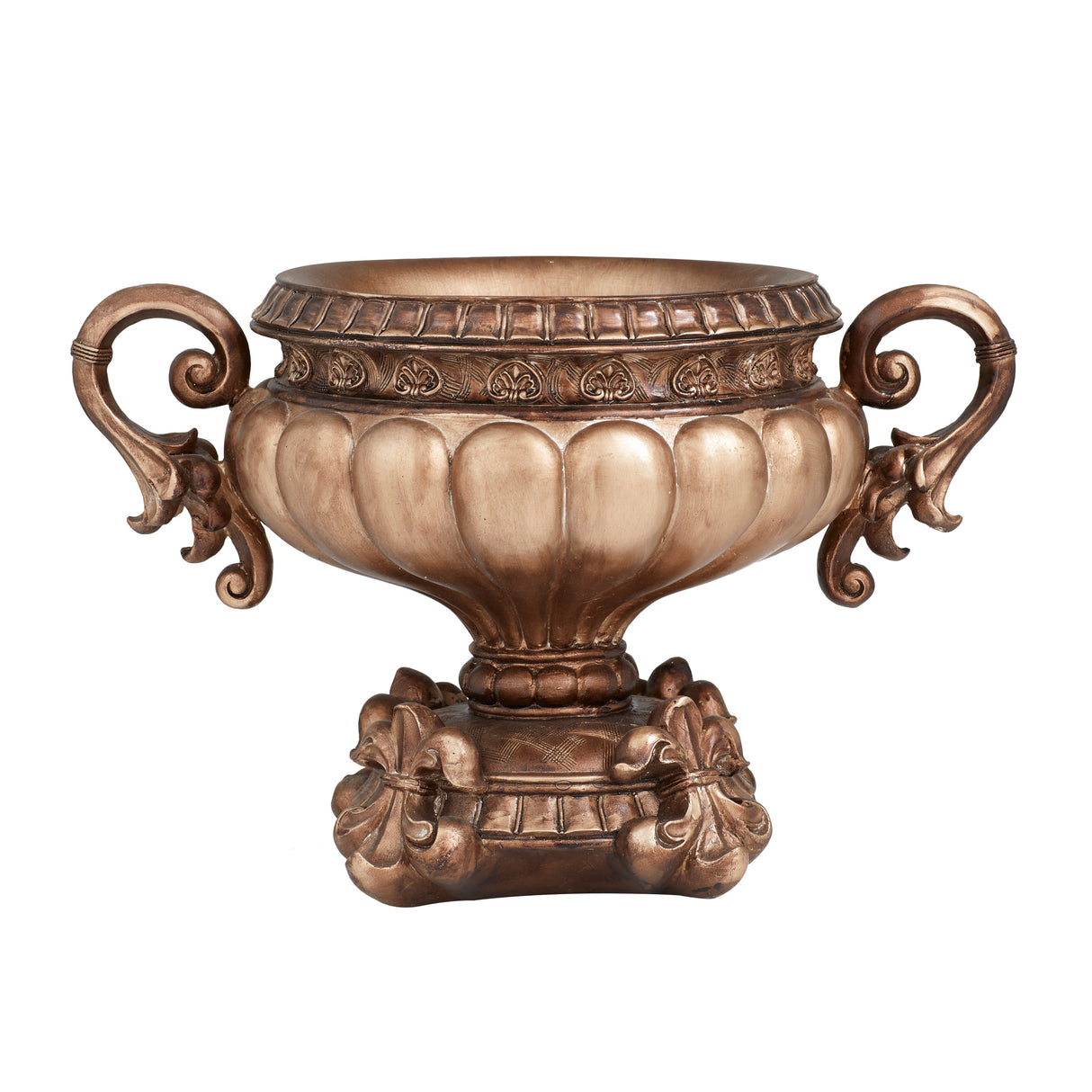 Bronze Polystone Traditional Decorative Bowl 11 x 17 x 11 - 17 x 11 x 11